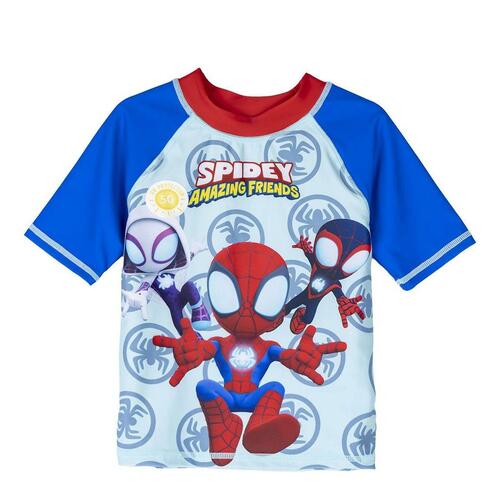 Bade T-shirt Spidey Blå Rød 2 år