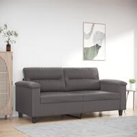 2-personers sofa 140 cm kunstlæder grå