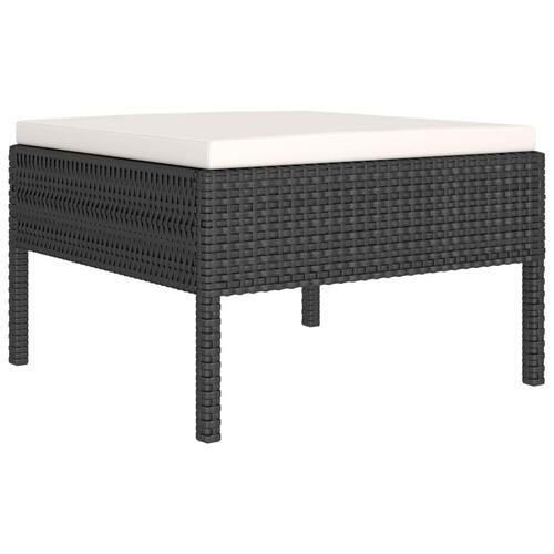 Loungesæt til haven 2 dele med hynder polyrattan sort