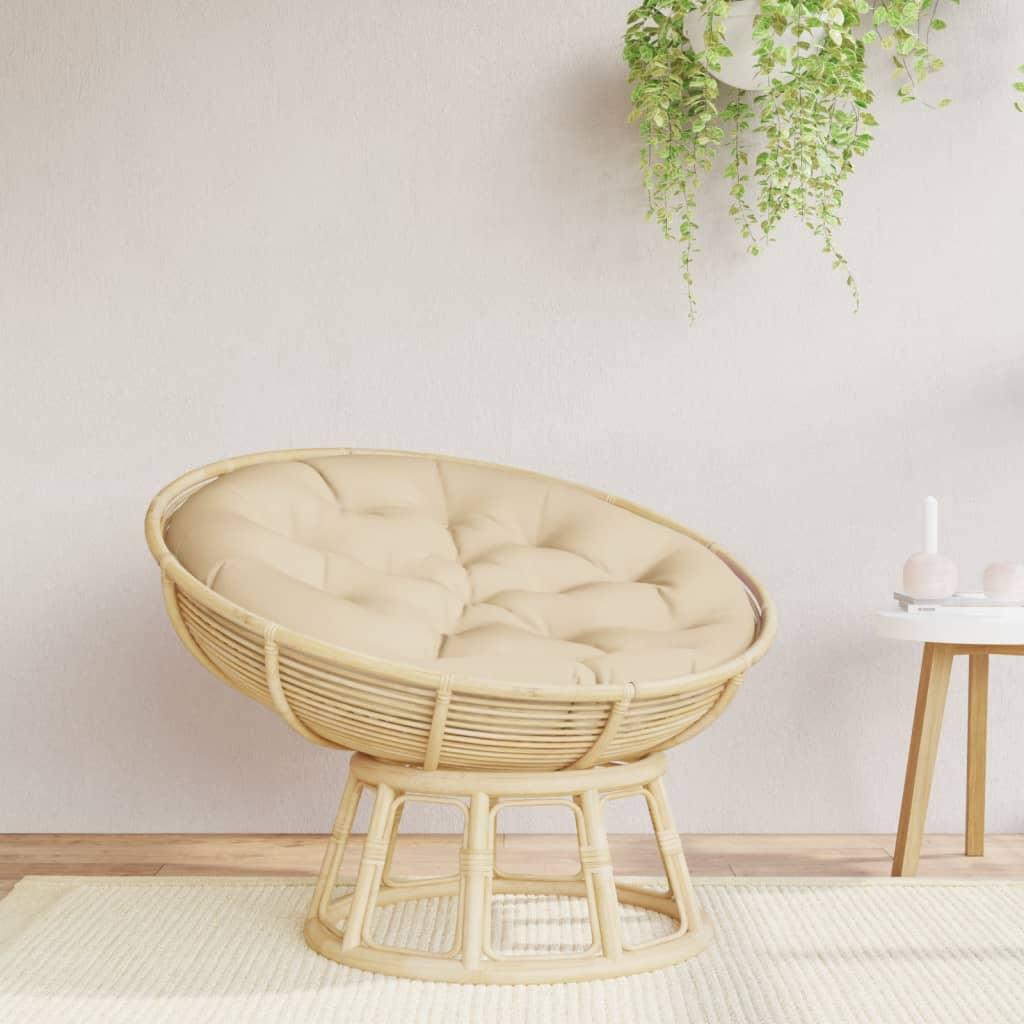 Rund hynde Ø100x11 cm oxfordstof beige billede