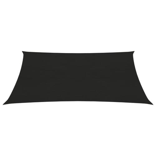 Solsejl 3,5x4,5 m HDPE 160 g/m² sort