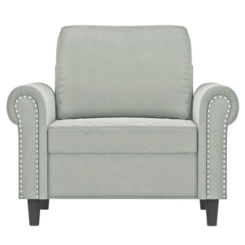 Lænestol 60 cm velour lysegrå