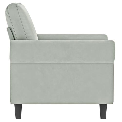 Lænestol 60 cm velour lysegrå
