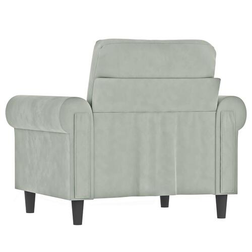 Lænestol 60 cm velour lysegrå