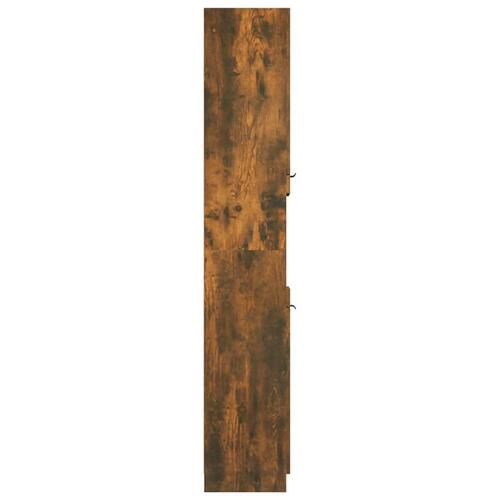 Badeværelsesskab 32x34x188,5 cm konstrueret træ røget egetræ