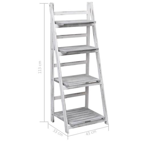 Plantestativ i 4 niveauer 43 x 33 x 113 cm træ grå