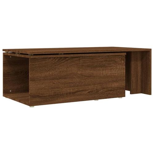 Sofabord 150x50x35 cm konstrueret træ brun egetræsfarve