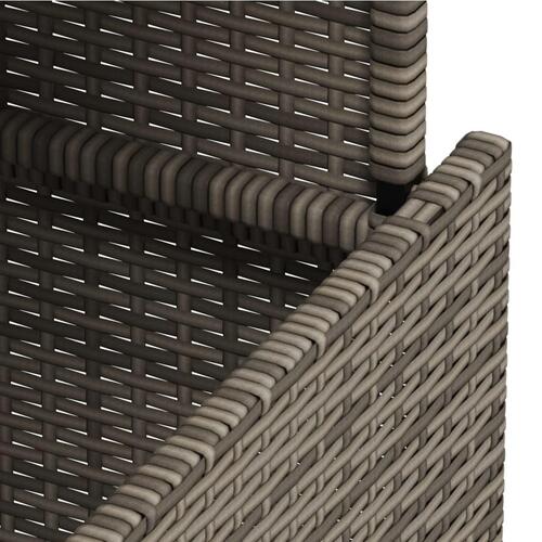Havebord med glastop 100x55x73 cm polyrattan grå