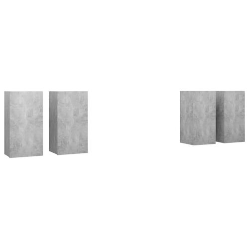 Tv-skabe 4 stk. 30,5x30x60 cm konstrueret træ betongrå