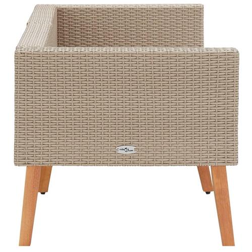 2-personers havesofa med hynder polyrattan beige