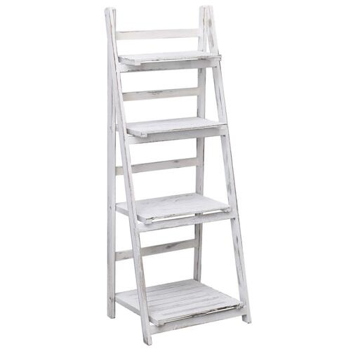Plantestativ i 4 niveauer 43 x 33 x 113 cm træ hvid