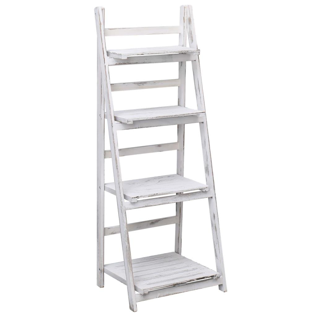 Plantestativ i 4 niveauer 43 x 33 x 113 cm træ hvid