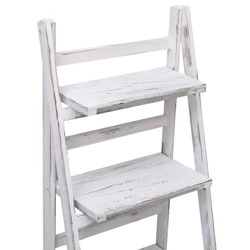 Plantestativ i 4 niveauer 43 x 33 x 113 cm træ hvid
