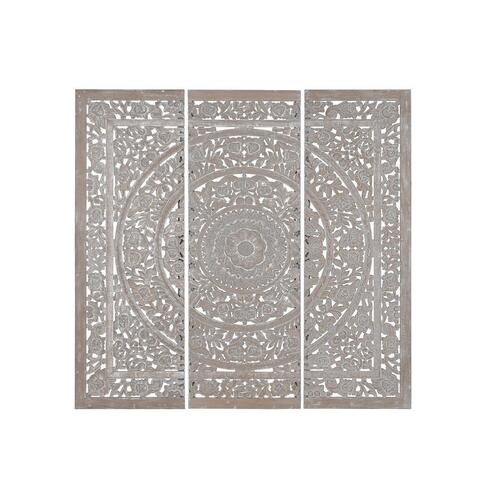Sengegavl Home ESPRIT Grå Træ MDF 180 x 3,5 x 180 cm