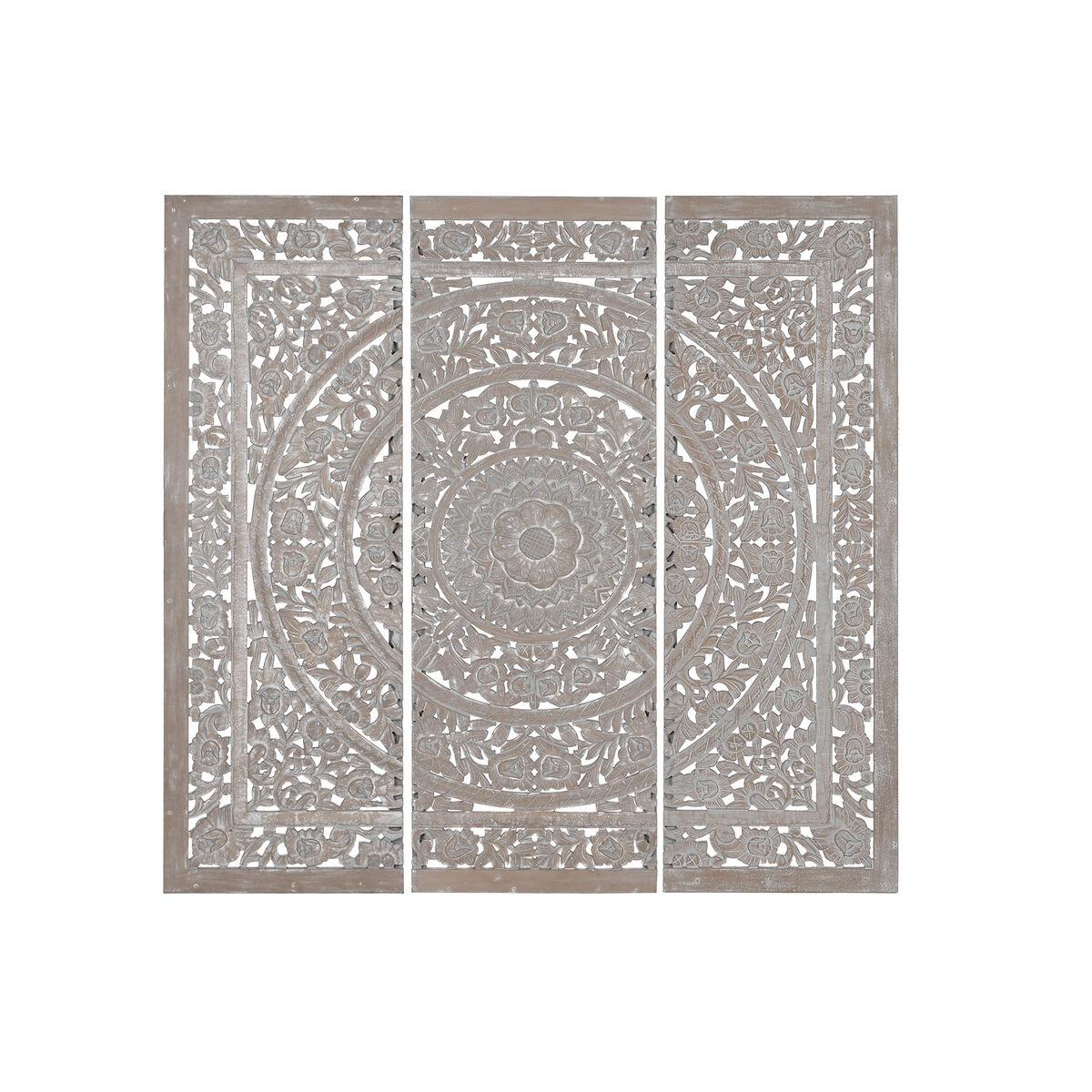 Sengegavl Home ESPRIT Grå Træ MDF 180 x 3,5 x 180 cm