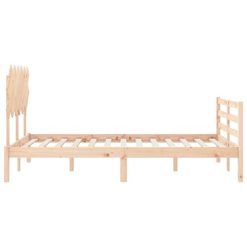 Sengeramme med sengegavl 120x200 cm massivt træ hvid