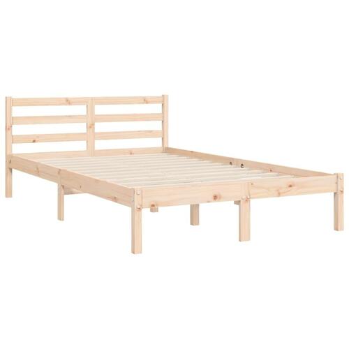Sengeramme med sengegavl 120x200 cm massivt træ hvid