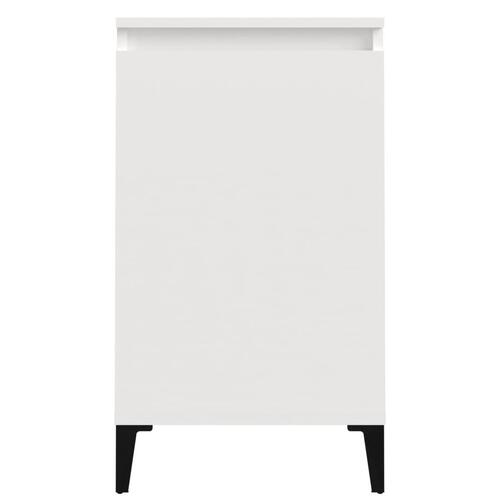Sengeborde 2 stk. 40x35x70 cm konstrueret træ hvid højglans