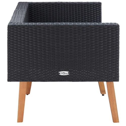 2-personers havesofa med hynder polyrattan sort