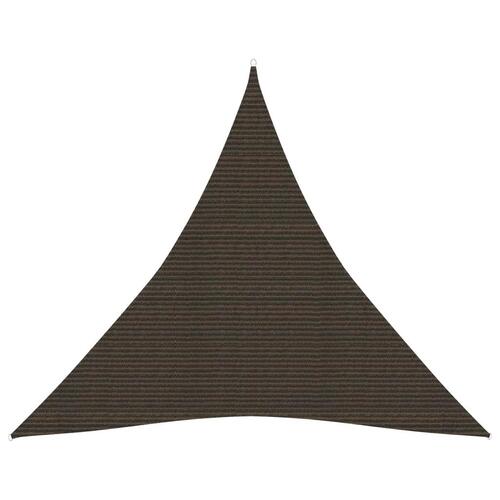 Solsejl 3x3x3 m 160 g/m² HDPE brun