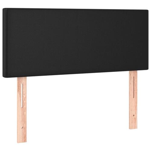 Kontinentalseng med LED-lys 100x200 cm kunstlæder sort