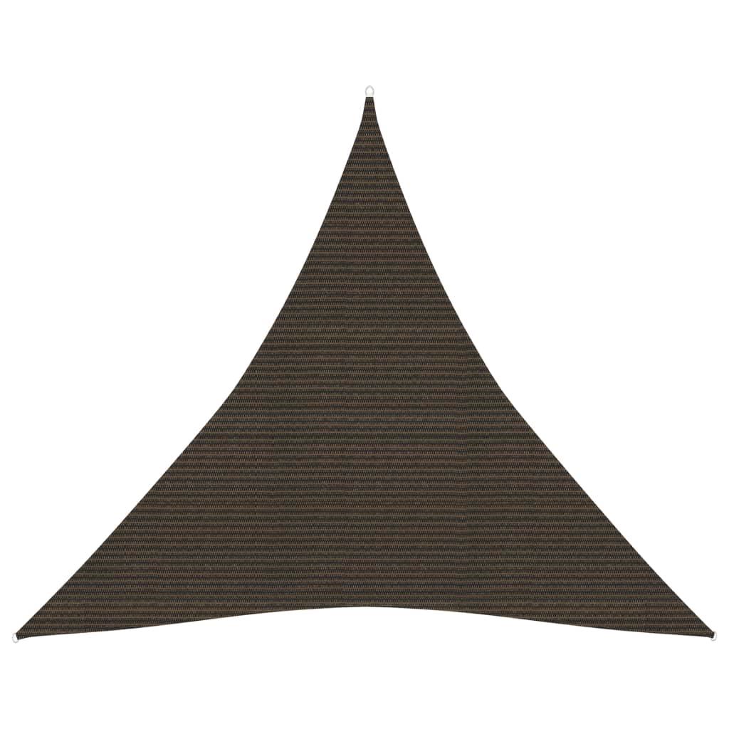 Solsejl 5x5x5 m 160 g/m² HDPE brun