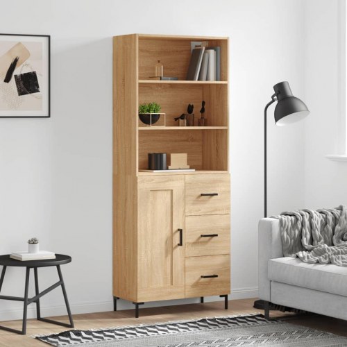 Højskab 69,5x34x180 cm i konstrueret træ - sonoma-eg