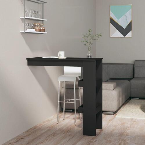 Vægmonteret barbord 102x45x103,5 cm konstrueret træ sort