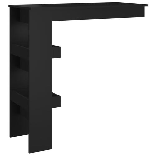 Vægmonteret barbord 102x45x103,5 cm konstrueret træ sort
