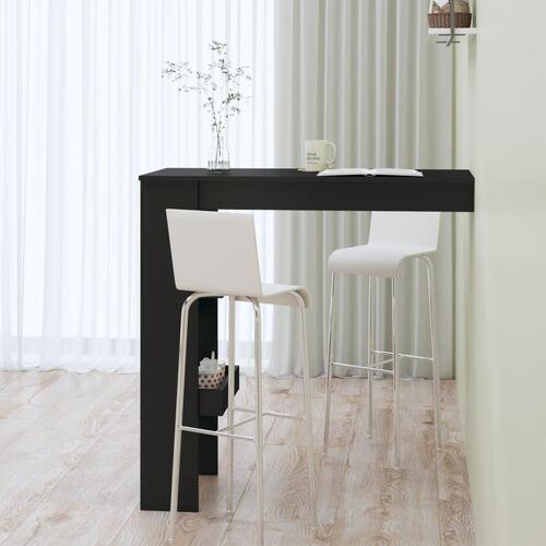 Vægmonteret barbord 102x45x103,5 cm konstrueret træ sort