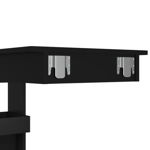 Vægmonteret barbord 102x45x103,5 cm konstrueret træ sort