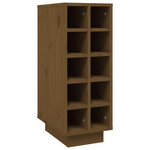Vinreol 23x34x61 cm massivt fyrretræ gyldenbrun