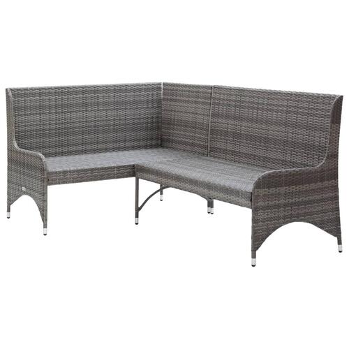 Hjørnesofaer til haven 2 stk. polyrattan grå
