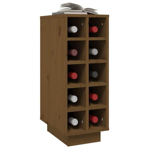 Vinreol 23x34x61 cm massivt fyrretræ gyldenbrun