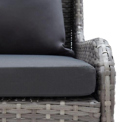 Hjørnesofaer til haven 2 stk. polyrattan grå