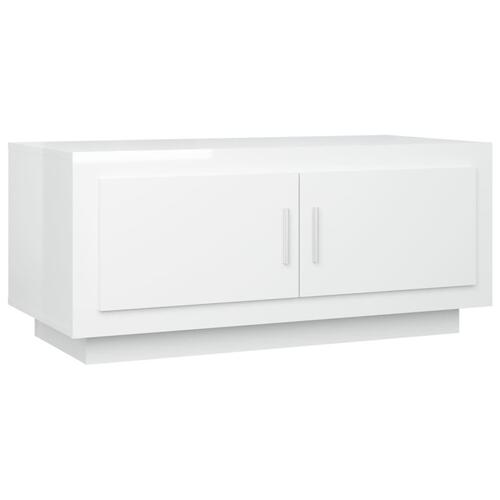 Sofabord 102x50x45 cm konstrueret træ hvid højglans