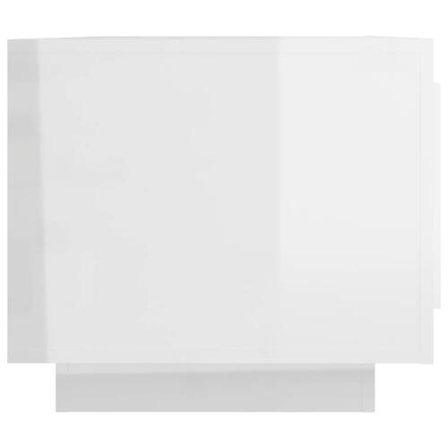 Sofabord 102x50x45 cm konstrueret træ hvid højglans