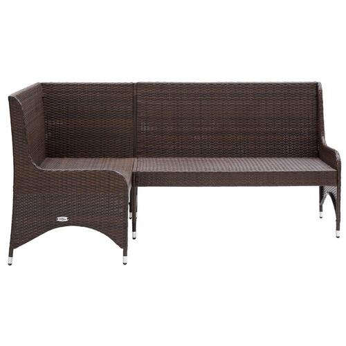 Hjørnesofaer til haven 2 stk. polyrattan brun