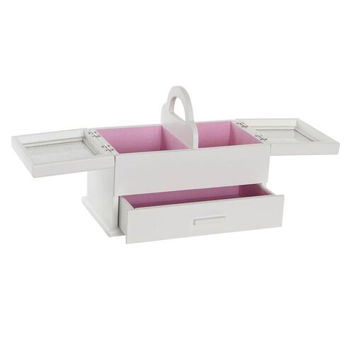 Smykkeskrin 16 x 17 x 28 cm Hvid Lyserød Træ MDF