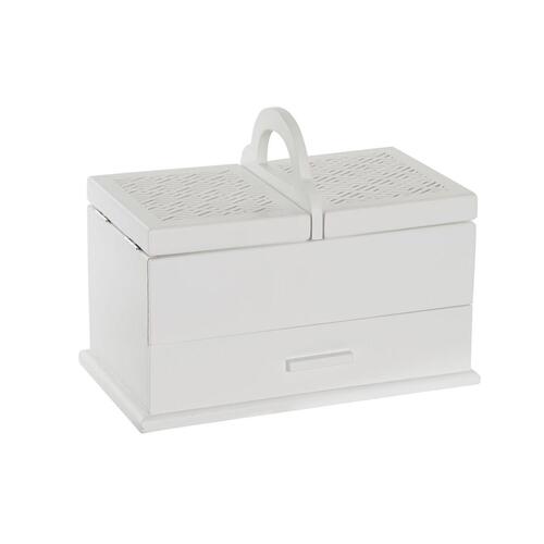 Smykkeskrin 16 x 17 x 28 cm Hvid Lyserød Træ MDF