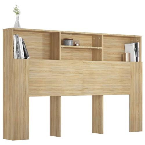 Sengegavl med opbevaring 160x19x103,5 cm sonoma-eg