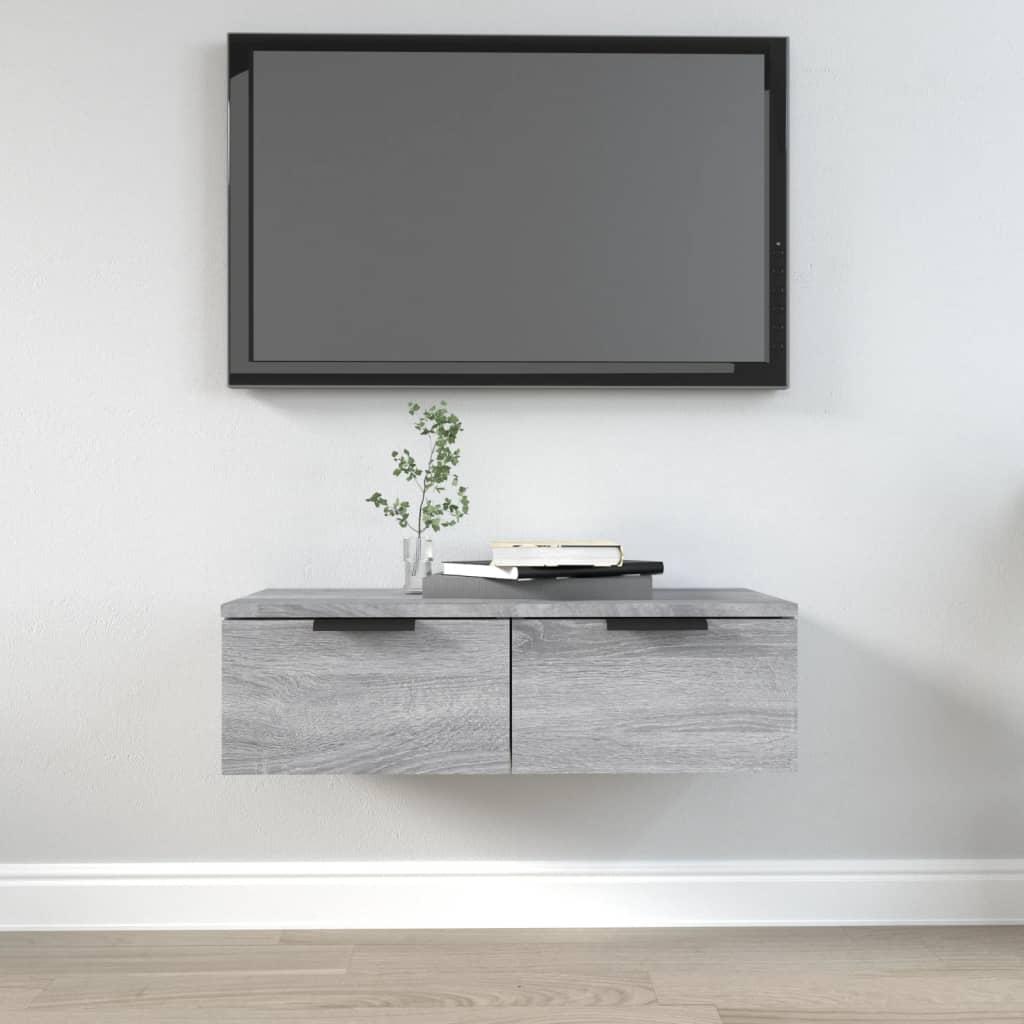 Vægskab 68x30x20 cm konstrueret træ grå sonoma-eg