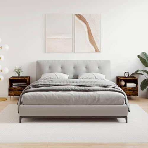 Sengeborde 2 stk. 40x35x47,5 cm konstrueret træ røget egetræ