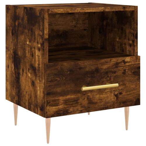 Sengeborde 2 stk. 40x35x47,5 cm konstrueret træ røget egetræ