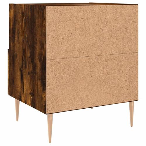 Sengeborde 2 stk. 40x35x47,5 cm konstrueret træ røget egetræ