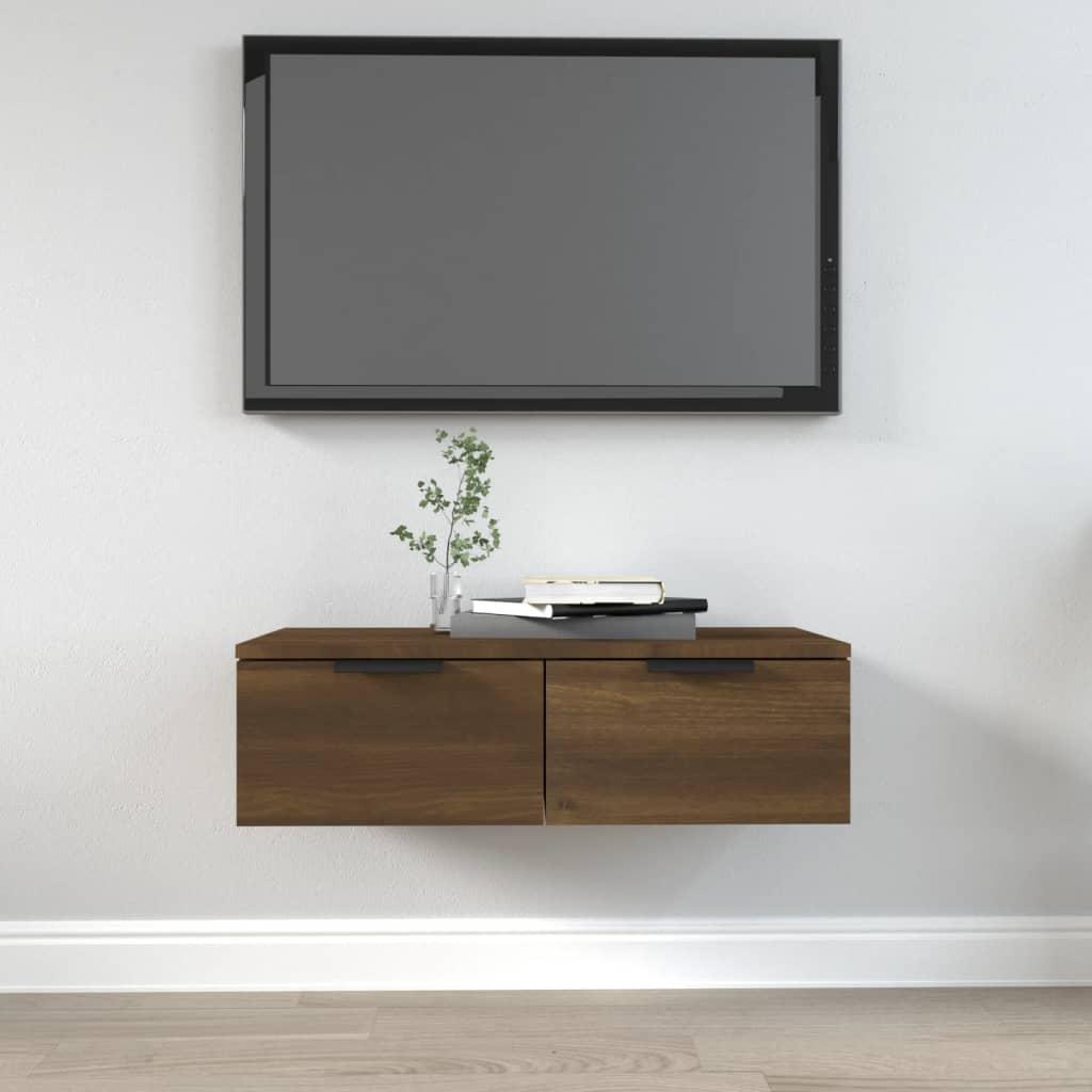 Vægskab 68x30x20 cm konstrueret træ brun egetræsfarve