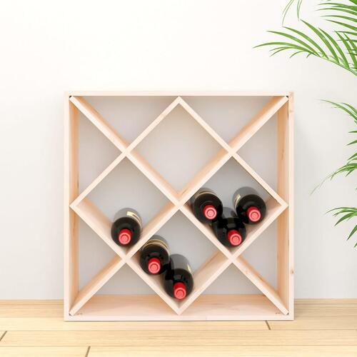 Vinreol 62x25x62 cm massivt fyrretræ