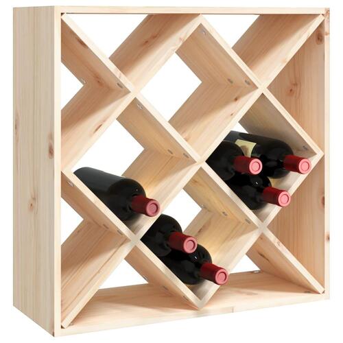 Vinreol 62x25x62 cm massivt fyrretræ