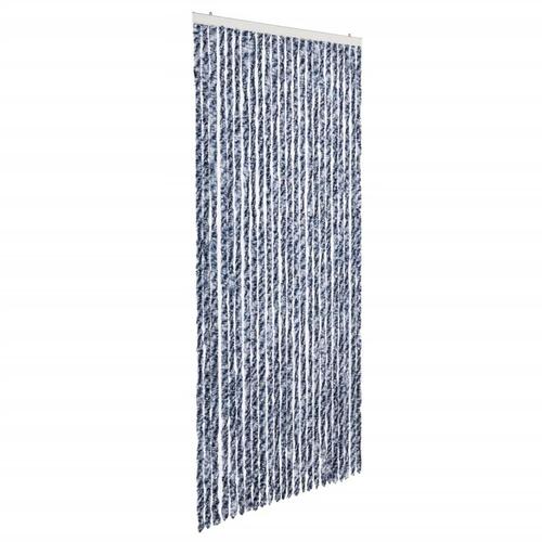 Insektgardin 100 x 220 cm blå hvid og sølvfarvet