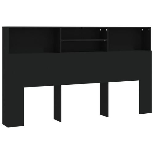 Sengegavl med opbevaring 180x19x103,5 cm sort